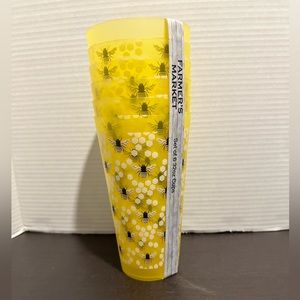 Yellow Honey Bee 32oz Set of 6 Plastic Cup Drinking Cups